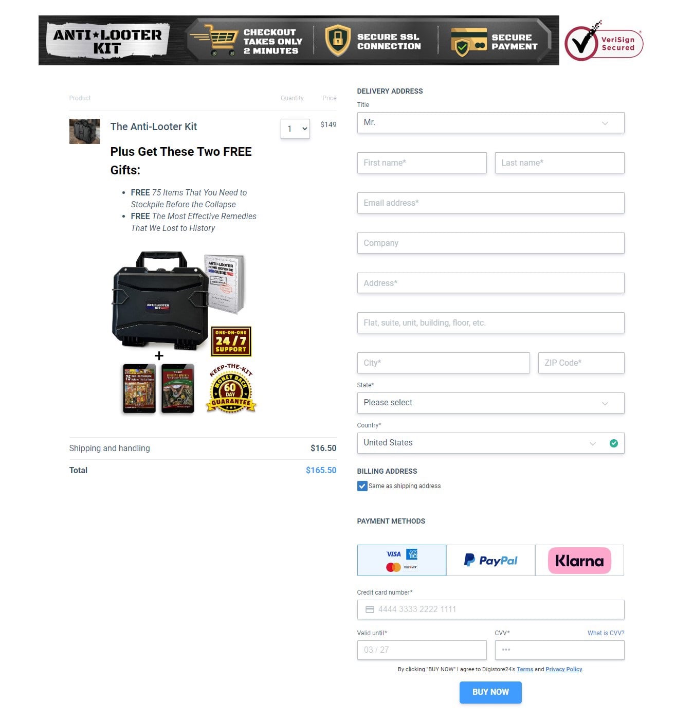 Anti Looter Kit Order